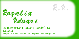 rozalia udvari business card